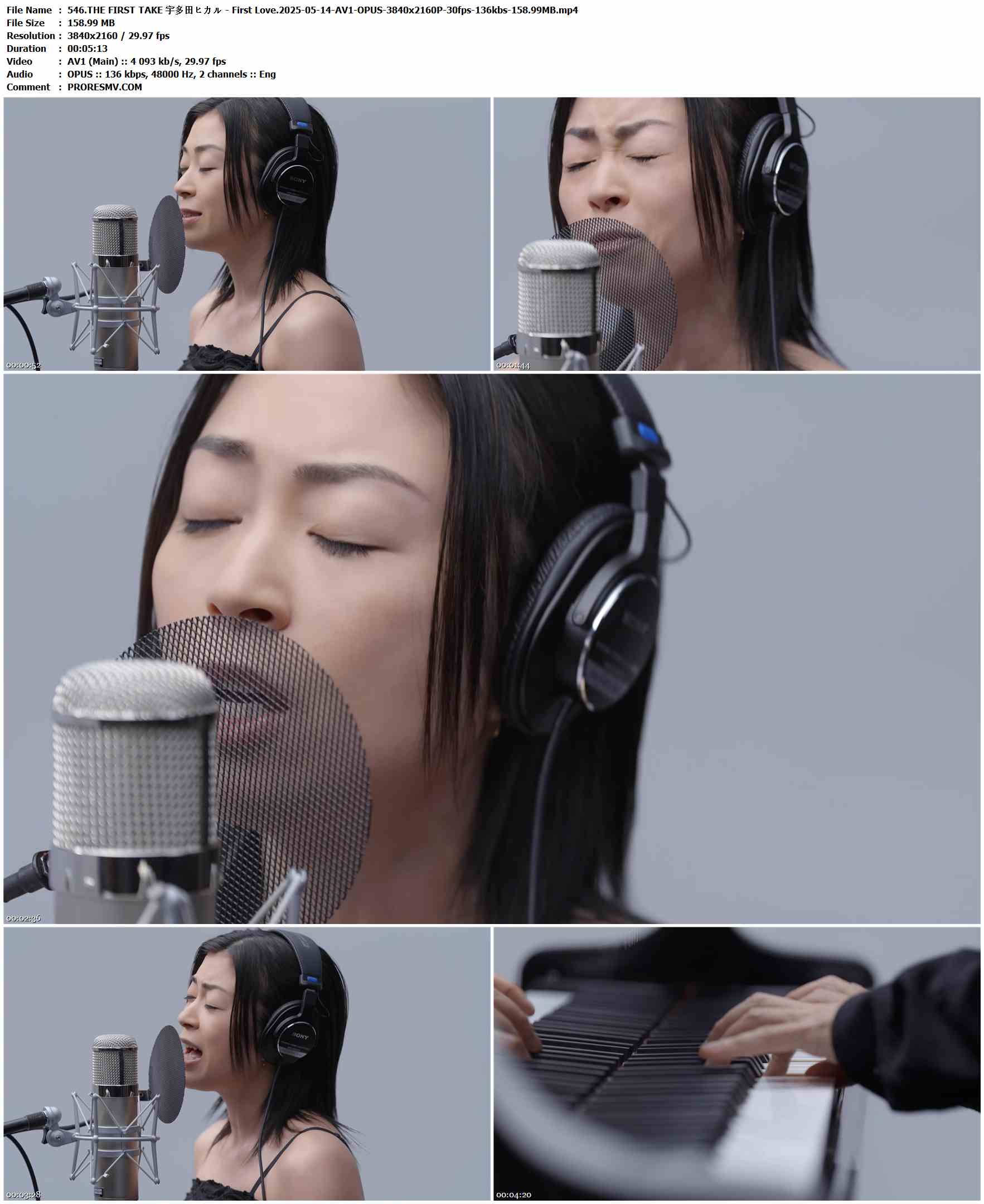 546.THE FIRST TAKE 宇多田ヒカル - First Love.2025-05-14-AV1-OPUS-3840x2160P-30fps-136kbs-158.99MB官方MV_高清MV
